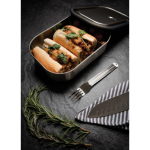 Lunchbox van roestvrij staal met bestek en band Black+Blum 1L