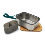 Lunchbox van roestvrij staal met deksel en band Black+Blum 1,25L kleur turkoois tweede weergave