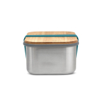 Lunchbox van roestvrij staal met deksel en band Black+Blum 1,25L kleur turkoois derde weergave