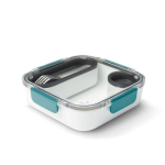 Lunchbox met binnenbakjes en vork Black+Blum 1L kleur turkoois