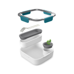 Lunchbox met binnenbakjes en vork Black+Blum 1L kleur turkoois tweede weergave