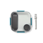 Lunchbox met binnenbakjes en vork Black+Blum 1L kleur turkoois derde weergave