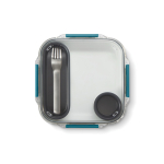 Lunchbox met binnenbakjes en vork Black+Blum 1L kleur turkoois vierde weergave