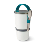 Beker-lunchbox met 2 luchtdichte bakjes Black+Blum 900ml kleur turkoois