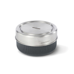Glazen kom met siliconen lekvrije deksel Black+Blum 750ml kleur zilver