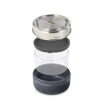 Glazen kom met siliconen lekvrije deksel Black+Blum 750ml kleur zilver derde weergave