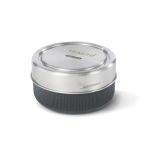Glazen kom met siliconen lekvrije deksel Black+Blum 750ml kleur zilver weergave met logo