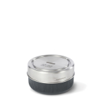 Glazen kom met siliconen lekvrije deksel Black+Blum 750ml kleur zilver met afdrukgebied
