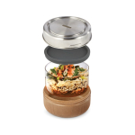 Glazen kom met siliconen lekvrije deksel Black+Blum 750ml achtste weergave