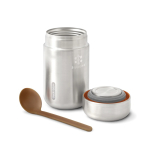 Thermosfles van roestvrij staal met lekvrije sluiting Black+Blum 400ml weergave met logo