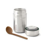 Thermosfles van roestvrij staal met lekvrije sluiting Black+Blum 400ml weergave met logo