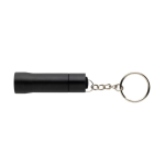 Sleutelhanger-zaklamp van gerecycled aluminium met LED en 15 lumen kleur zwart tweede weergave