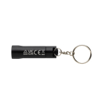 Sleutelhanger-zaklamp van gerecycled aluminium met LED en 15 lumen kleur zwart derde weergave