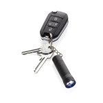 Sleutelhanger-zaklamp van gerecycled aluminium met LED en 15 lumen kleur zwart vijfde weergave