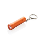 Sleutelhanger-zaklamp van gerecycled aluminium met LED en 15 lumen kleur oranje