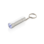 Sleutelhanger-zaklamp van gerecycled aluminium met LED en 15 lumen kleur zilver