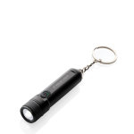 Oplaadbare en ultrakrachtige sleutelhanger-zaklamp met LED Gearx kleur zwart met afdrukgebied