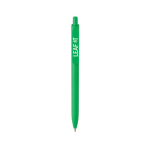 Milieuvriendelijke pen met grote clip en blauwe Dokumental®-inkt kleur groen weergave met logo