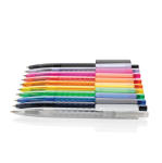 Milieuvriendelijke pen met geometrisch design en Dokumental®-inkt kleur zwart algemene weergave