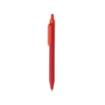 Milieuvriendelijke pen met zachte touch, clip en blauwe inkt kleur rood