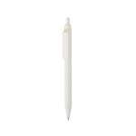 Milieuvriendelijke pen met zachte touch, clip en blauwe inkt kleur wit