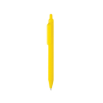 Milieuvriendelijke pen met zachte touch, clip en blauwe inkt kleur geel