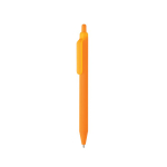 Milieuvriendelijke pen met zachte touch, clip en blauwe inkt kleur oranje