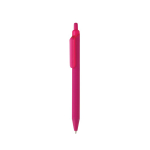 Milieuvriendelijke pen met zachte touch, clip en blauwe inkt kleur roze