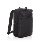 RPET-rugzak met voorvak voor laptop 15 inch Swiss Peak kleur zwart