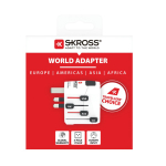 Wereldreisadapter met meer dan 100 bestemmingen Skross kleur wit weergave met doos