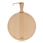 Hoogwaardige ronde snijplank van hout Boska kleur bruin weergave met logo