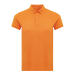 Gerecycled katoenen piqué poloshirt voor dames, 220 g/m² Iqoniq kleur oranje