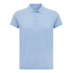 Gerecycled katoenen piqué poloshirt voor dames, 220 g/m² Iqoniq kleur cyaan blauw