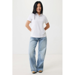 Gerecycled katoenen piqué poloshirt voor dames, 220 g/m² Iqoniq kleur gebroken wit tweede weergave met model