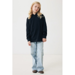 Kinderhoodie van gerecycled katoen 280 g/m² Iqoniq kleur zwart vierde weergave met model
