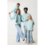 Kinderhoodie van gerecycled katoen 280 g/m² Iqoniq kleur mintgroen