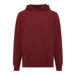 Unisex hoodie van gerecycled katoen met capuchon 280 g/m² Iqoniq kleur bordeaux