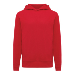 Unisex hoodie van gerecycled katoen met capuchon 280 g/m² Iqoniq kleur rood