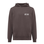 Unisex hoodie van gerecycled katoen met capuchon 280 g/m² Iqoniq kleur mat zilver met afdrukgebied
