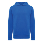 Unisex hoodie van gerecycled katoen met capuchon 280 g/m² Iqoniq kleur koningsblauw