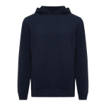 Unisex hoodie van gerecycled katoen met capuchon 280 g/m² Iqoniq kleur marineblauw