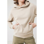 Unisex hoodie van gerecycled katoen met capuchon 280 g/m² Iqoniq kleur lichtbruin