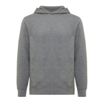 Unisex hoodie van gerecycled katoen met capuchon 280 g/m² Iqoniq kleur taupe grijs