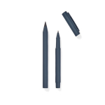 Set pennen van gerecycled aluminium met rubberen coating kleur marineblauw