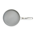 Koekenpan van gerecycled aluminium met keramische coating 25cm kleur beige weergave met logo