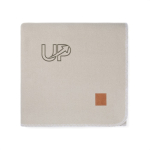 Plaid van gerecycled polyester met uitzonderlijke zachtheid 320 g/m² kleur beige weergave met logo