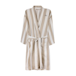 Hammam-stijl badjas van gerecycled katoen met L/XL-pasvorm 200 g/m² kleur beige weergave met logo