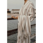 Hammam-stijl badjas van gerecycled katoen met L/XL-pasvorm 200 g/m² kleur beige sfeer weergave 4