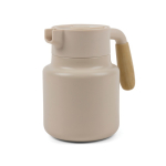 Thermoskan van gerecycled roestvrij staal met lekvrije deksel 1,2L kleur beige