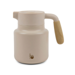 Thermoskan van gerecycled roestvrij staal met lekvrije deksel 1,2L kleur beige weergave met logo